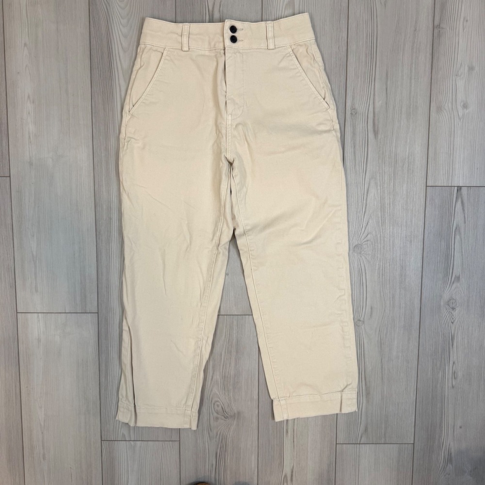 Everlane Organic Cotton THE UTILITY STRAIGHT-LEG PANT Pants Beige Cream Size 6